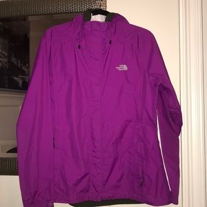 Purple NorthFace rain jacket